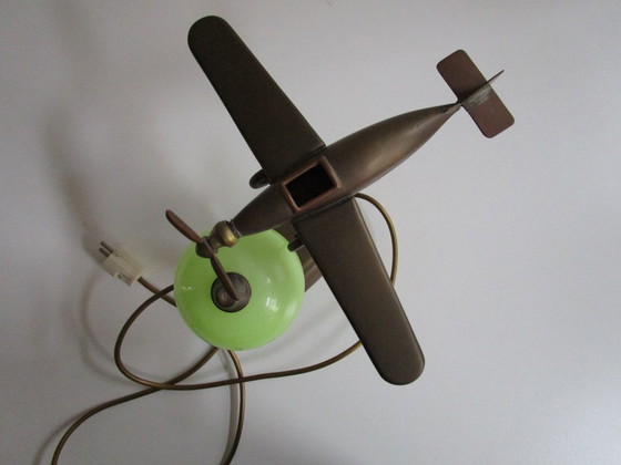 Image 1 of Art Deco table lamp, airplane
