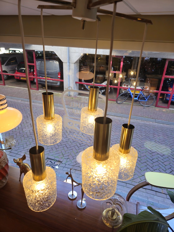 Image 1 of Lampada a sospensione a cascata vintage, lampada da soffitto in ottone