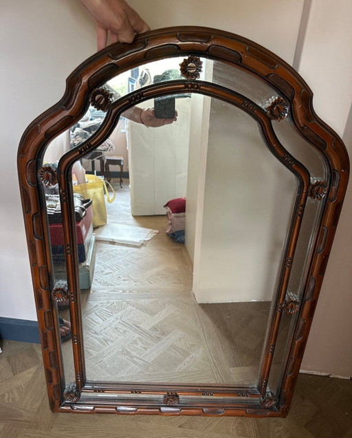 Magnifique miroir de comptoir français vintage – spiegels, Wood