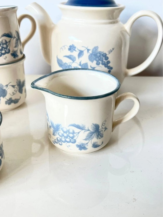 Image 1 of Servizio da caffè d'epoca Staffordshire Potteries - uva blu - anni '70