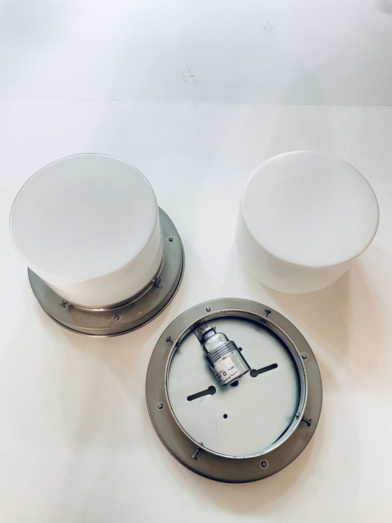 Image 1 of 2x Giso (Gispen) plafonnière ‘Cilinder’. Dutch design 