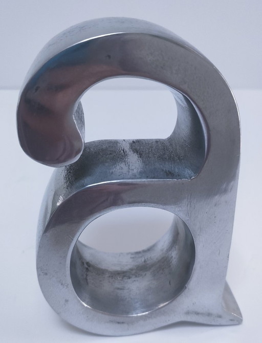 coppia di fermalibri in alluminio pressofuso a forma di "a" e "z"