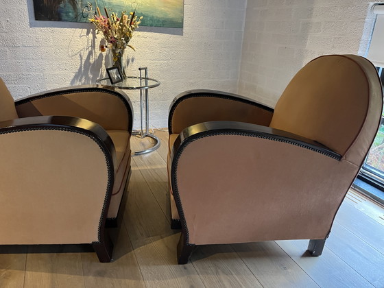 Image 1 of 2x grote art deco fauteuils