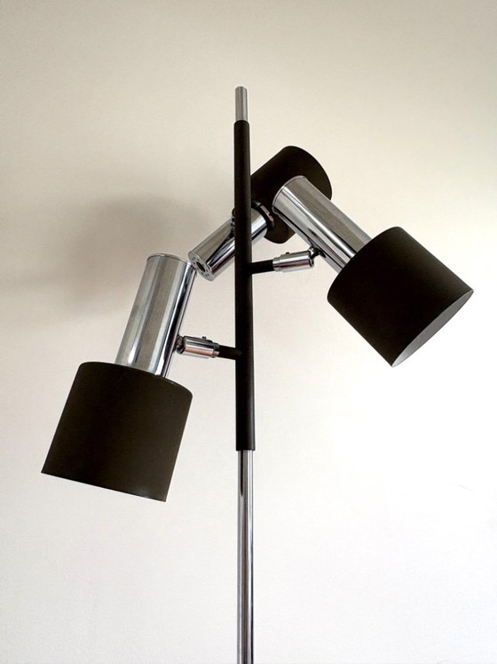 Lampada da terra retrò originale con tre faretti degli anni '70/'80, Lampade da terra, Metallo, Argentato (foto 4 di 18)