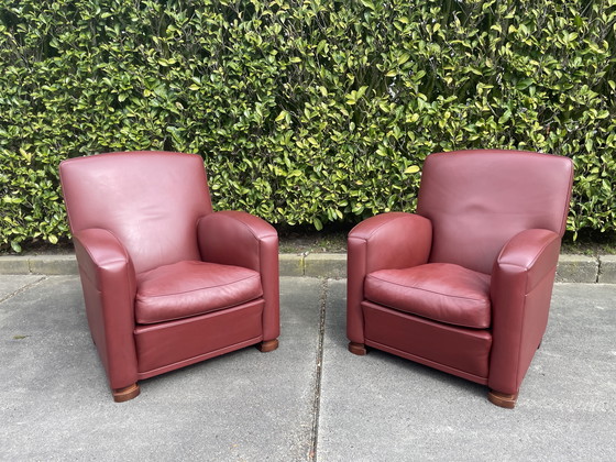 Image 1 of Édition limitée : 2 fauteuils club design italien - Tabarin Poltrona Frau