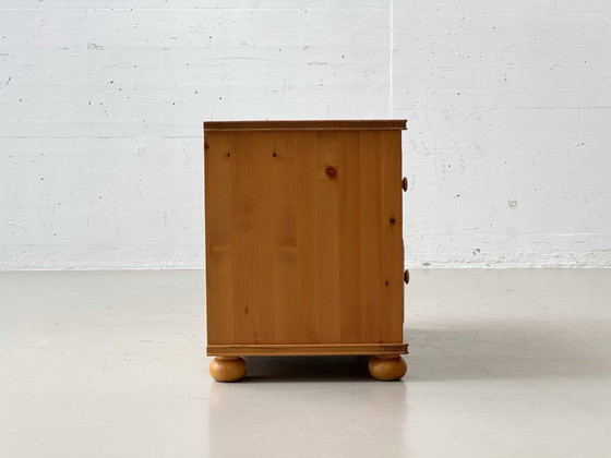 Solid Pine Chest of Drawers with 2 Drawers, Country Style, 1990s, Sideboard, Wood, Beige (photo 15 of 15)