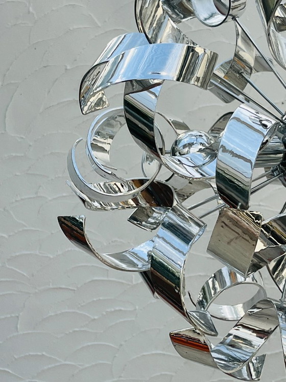Image 1 of Sculptural chrome designer pendant light