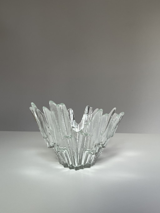 Vintage 1970s Tauno Wirkkala Revontulet Glass Bowl