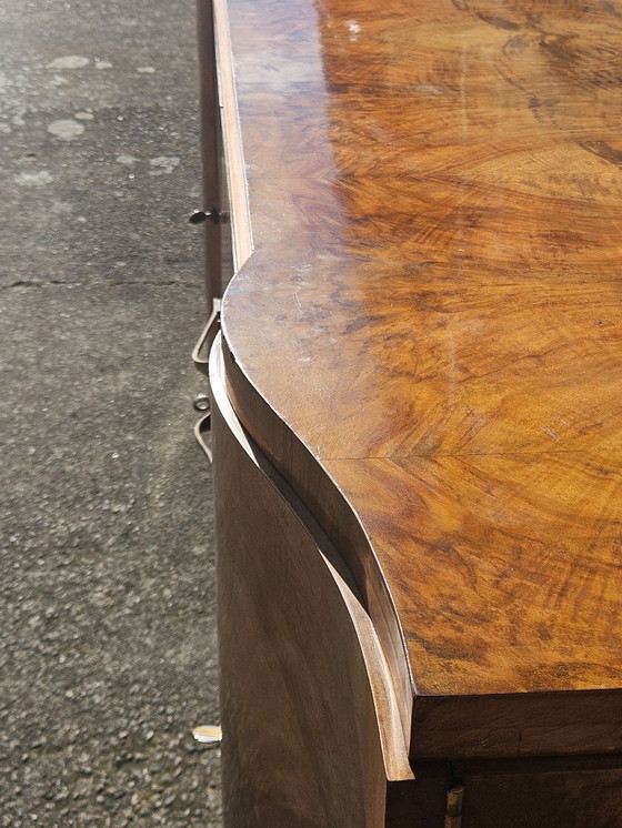 Image 1 of Buffet Art Déco français - Bois d'orme ronce brillant - Années 20