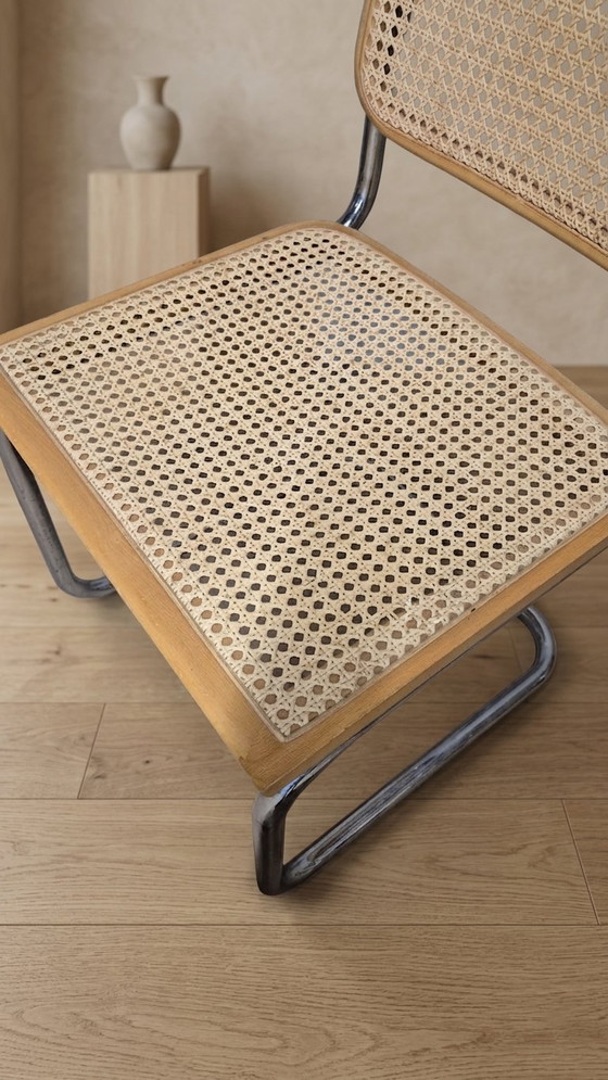 Image 1 of Pair of Cesca Chairs, Bauhaus Chrome & Rattan Dining Chairs by Marcel Breuer, Mid Century Modern, 20th Century