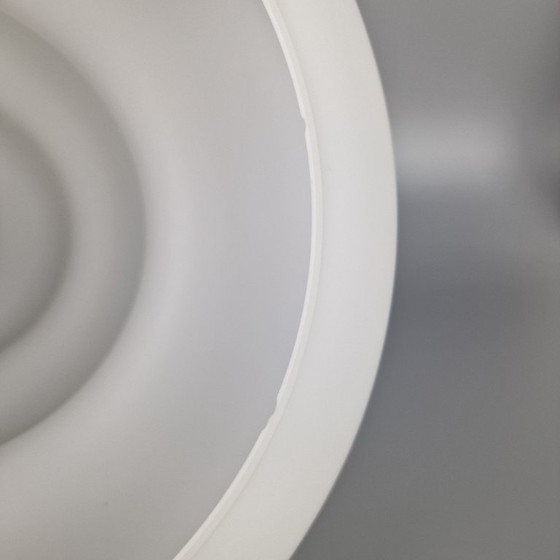 Image 1 of Lampe suspendue vintage par Peill et Putzler, Allemagne, 1960. Modèle AH 1. Verre à lait / verre opalin. Blanc.