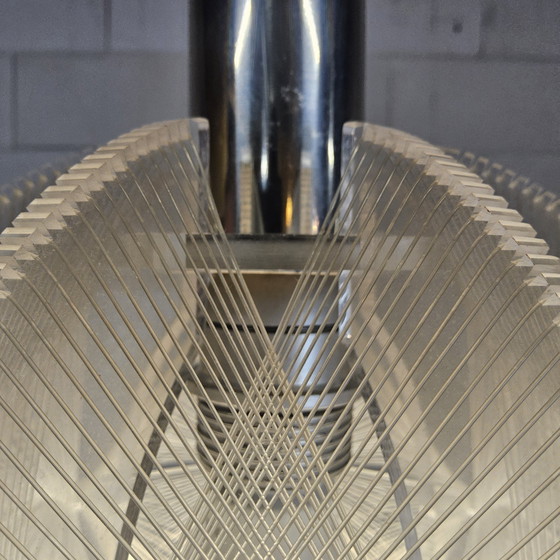 Image 1 of Vintage design Space-Age Paul Secon nylon draad hanglamp Sompex (70s) Spiderweb Swag lamp