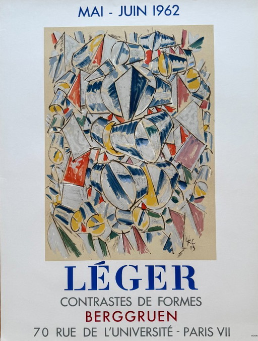 Fernand Léger (1881-1955), Cartel de la exposición Contrastes de Formes (1962)