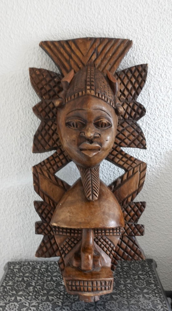 Image 1 of decoratief vintage houten Afrikaans beeld