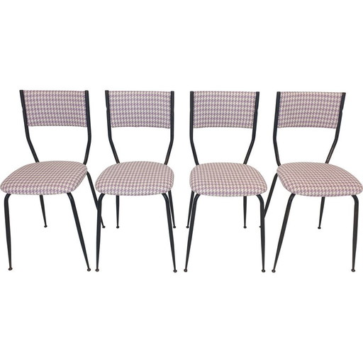 Set of 4 vintage Italian metal dining chairs, 1960s