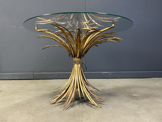 Image 1 of Vintage gilt metal sheaf of wheat coco chanel coffee table, 1960s