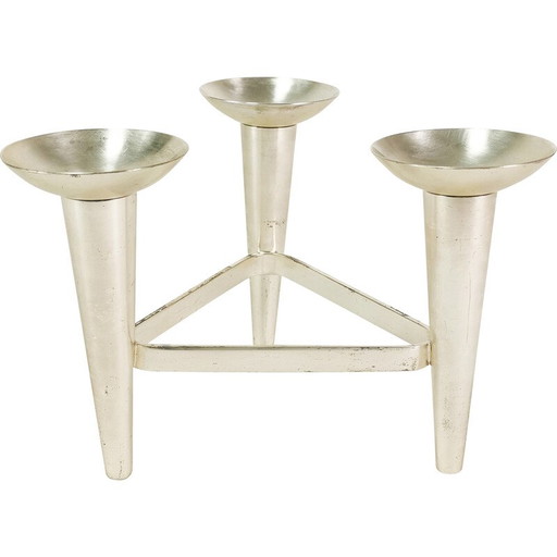 Vintage silver metal candlestick for Wmf, Germany 1960