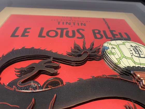 Image 1 of 3D-Kunstwerk Der Blaue Lotus - Tim und Struppi