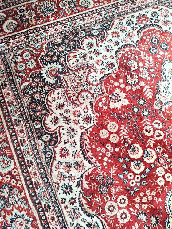 Image 1 of Groot vintage tapijt van puur wol met Perzisch dessin, 240x340 cm, gemaakt in Frankrijk.