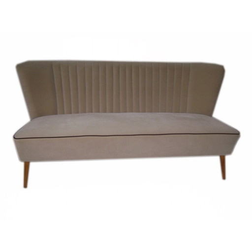 Restauriertes hellbeiges Clubsofa - 1950er Jahre