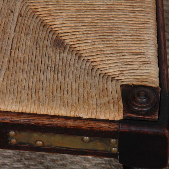 Image 1 of Set di 8 sedie in legno, lavorazione bretone degli anni '40