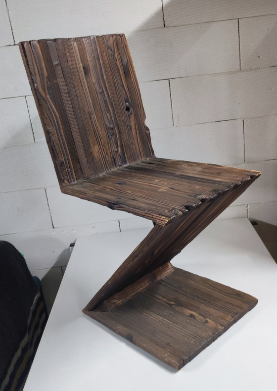 Image 1 of Shou Sugi Ban burnt wood Z-chair