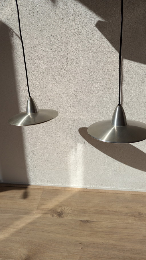 Lampada a sospensione doppia Hala Zeist UFO vintage in alluminio