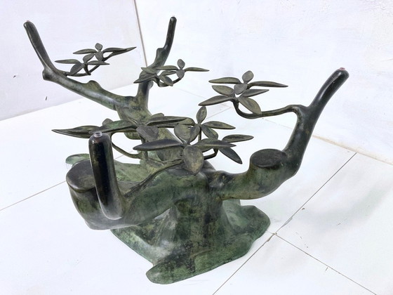 Image 1 of Table basse Willy Daro Bonsai, style Hollywood Regency des années 1970, provenant de Belgique