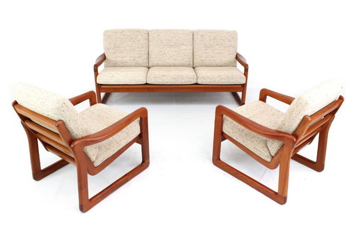 Like new Holstebro Danish Mid Century Design Sofa + 2 armchairs, solid teak, premium new wool, exhibition condition, RRP 14,000 