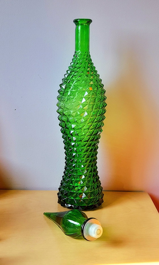 Image 1 of Green Empoli Italian carafe, 1970