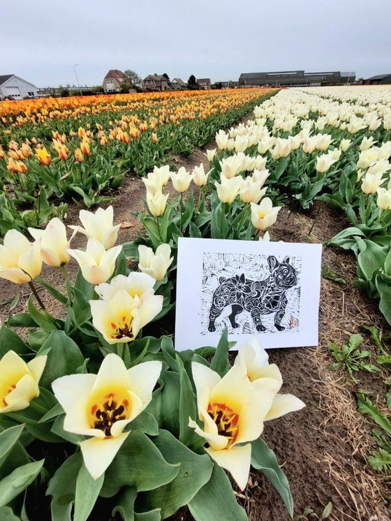Image 1 of Pet Linocut | Stampa di animali domestici intagliata a mano