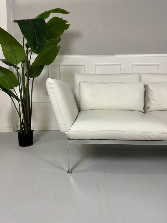 Image 1 of Brühl Roro Sofa Schlaffunktion Weiß Couch Leder