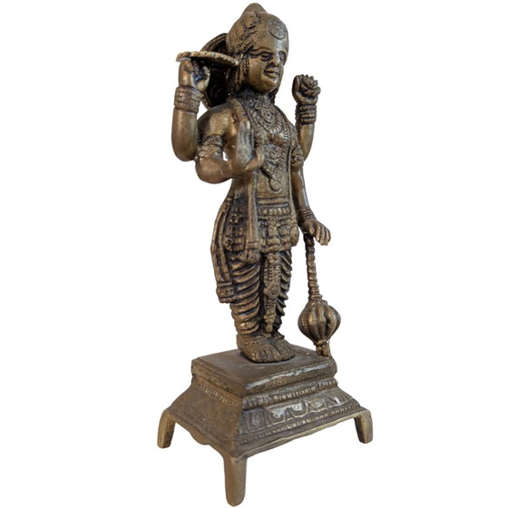 Estatua antigua de bronce de Vishnu del sur de la India, 20 cm – Esculturas, Bronze (photo 2 of 10)