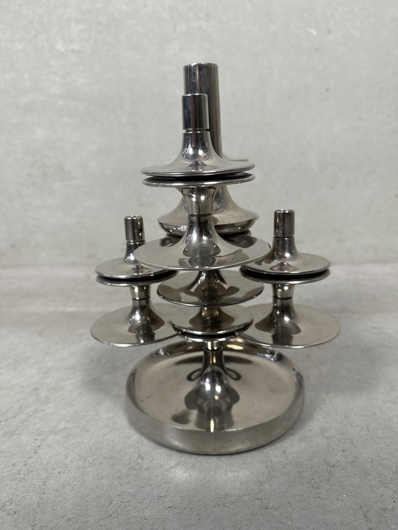 Image 1 of Candeliere modulare vintage &#39;cromato&#39; - STOFF Nagel BMG