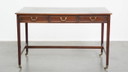 English style writing table/ desk on wheels with blue leather top
