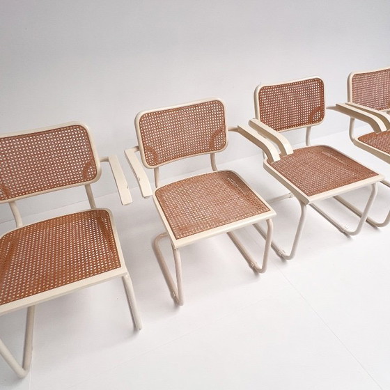 Image 1 of Ensemble de 4 chaises en sangle dans le style de Marcel Breuer, années 1980