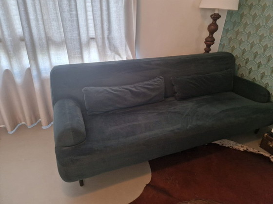 Divano a 3 posti in velluto verde – made, Divani 3 posti, Textile (photo 7 of 12)