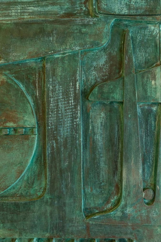Image 1 of Victory of Segonzac. Carved and coppered triptych panel. Contemporary