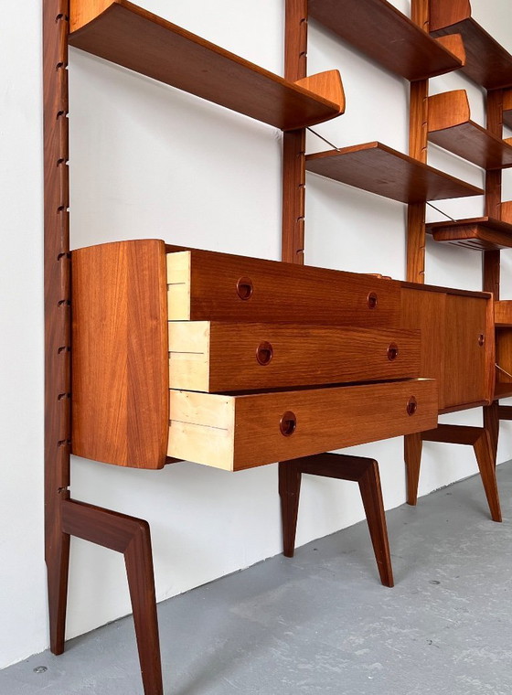 Image 1 of Mid-Century Scandinavian Teak Modular Wall Unit “Ergo” by John Texmon, Norway, 1960s