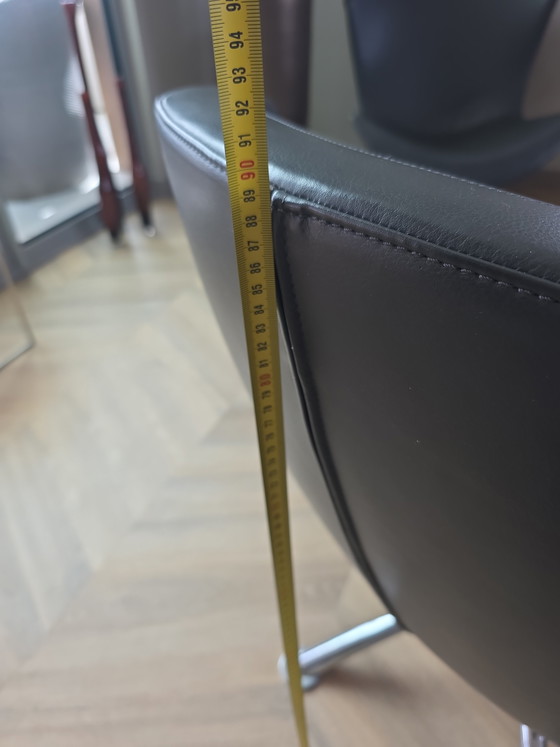 Image 1 of 2 leather swivel armchairs ENZA LUCA