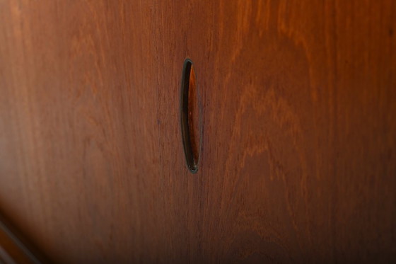 Image 1 of High Quality Danish Highboard with Brass Handle Inlays 1950s