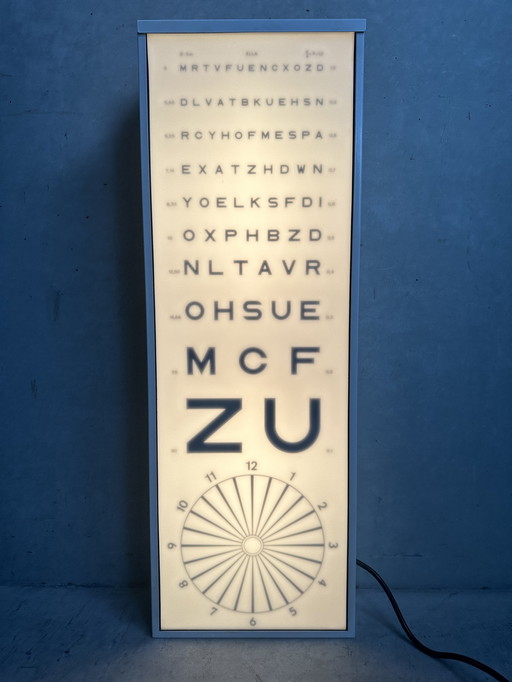 Test di lettura vintage (studio dell'oculista) - lampada da parete