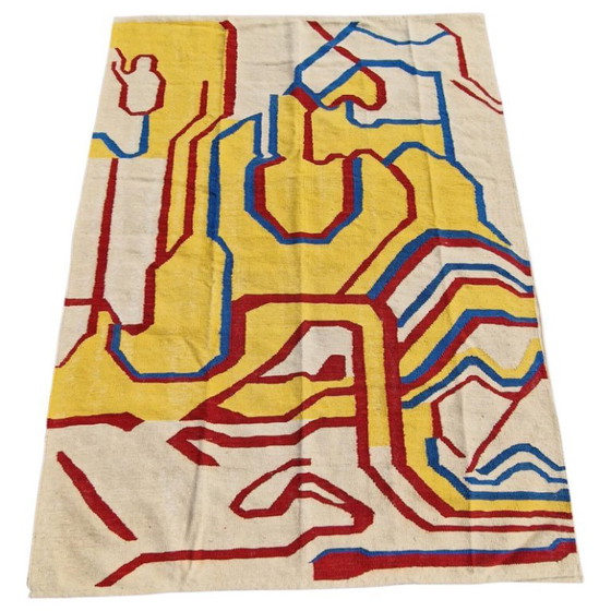 Willem De Kooning Inspired Wool Tapestry | Mid-Century Modern Textile Art (82 × 60 In) – Rugs & carpets (photo 2 of 12)