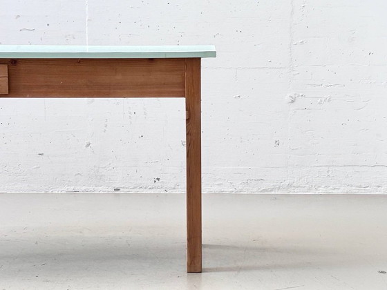 Scrivania Vintage con Piano in Resopal Verde Menta – Scrivanie, Wood (photo 6 of 16)