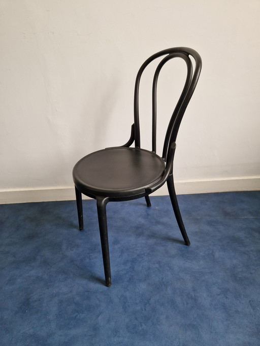 6x Thonet design bistro chair black plastic indoor outdoor