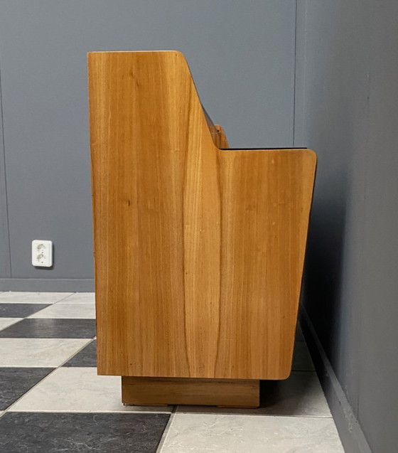 Image 1 of lowboard  with black glass top 1960s