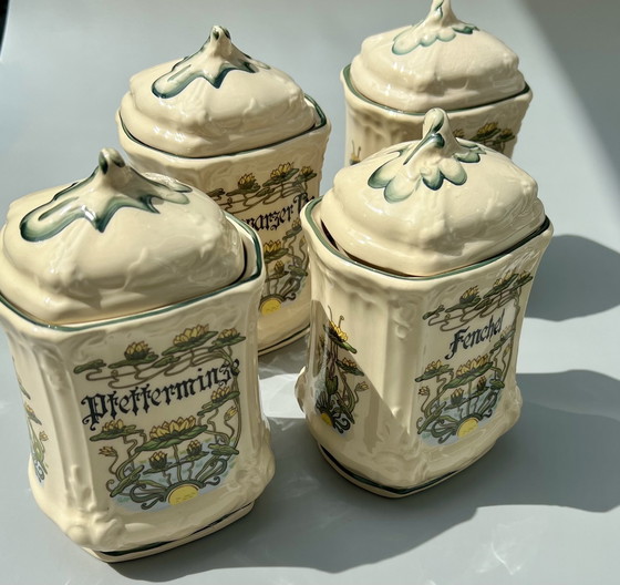 Image 1 of Heer - Tea container/box (4) - ceramic - hand-painted Germany - - 1960-1970