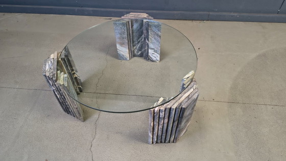 Image 1 of Vintage Italiaanse marmeren salontafel, jaren 70