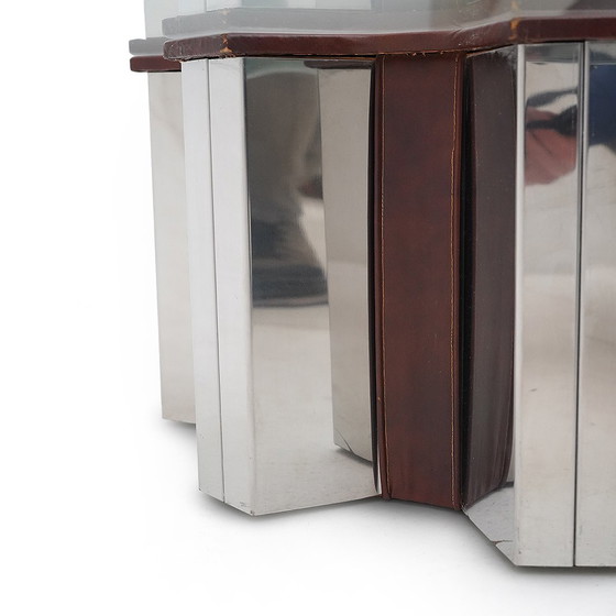 Image 1 of Mesa de centro de acero y vidrio, años 70