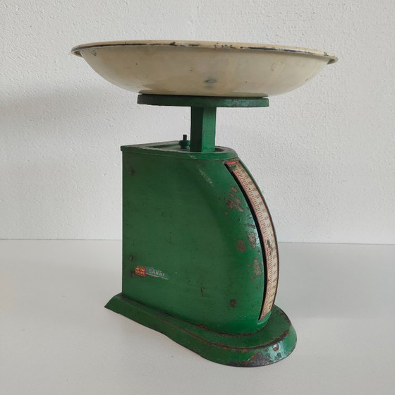 Vintage Effem Karat Keukenweegschaal – Groen Metaal – Jaren '40/'50 – Keukenaccessoires, Metal (photo 6 of 10)